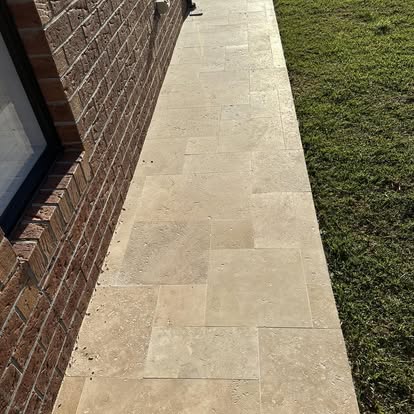 Finished garden walkway beside a Melbourne home